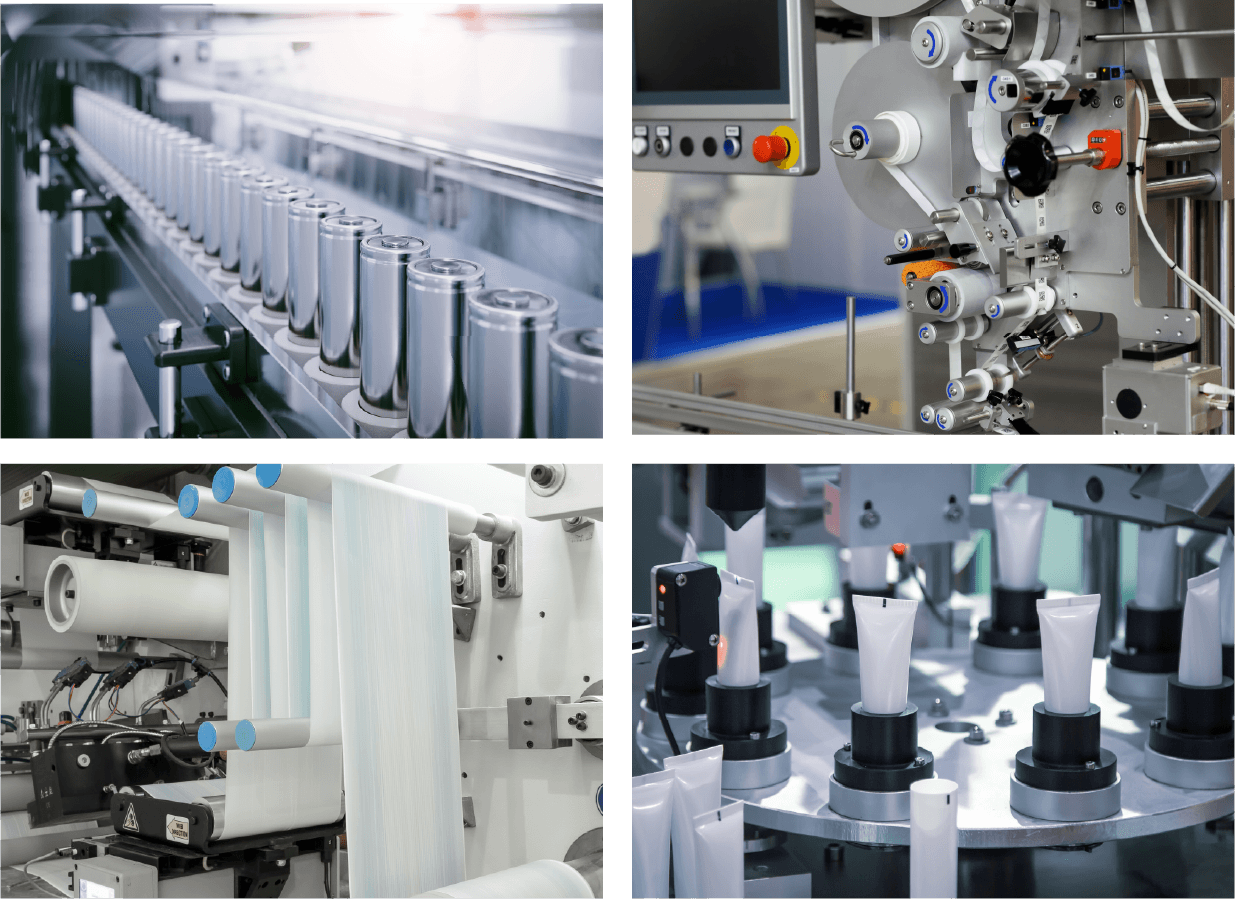 A collage of photos demonstrating machinery and parts targeted to CTS customers